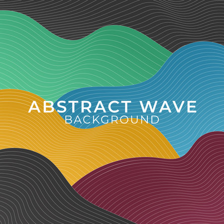 colorful abstract wave background vectorのイラスト素材