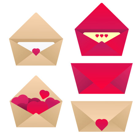 Love letter vector pack valentine's day designのイラスト素材