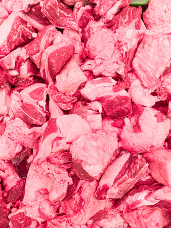 Fresh raw meat as a background close up, cooking, displayed in supermarketの写真素材