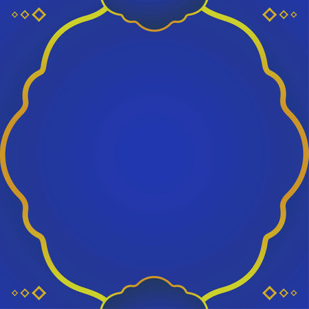 blue gradient social media background with islamic ornamentのイラスト素材