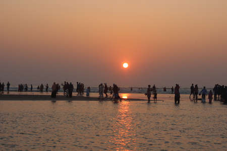 Sunset At The Largest Sea Beach Coxbazar Bangladeshのeditorial素材