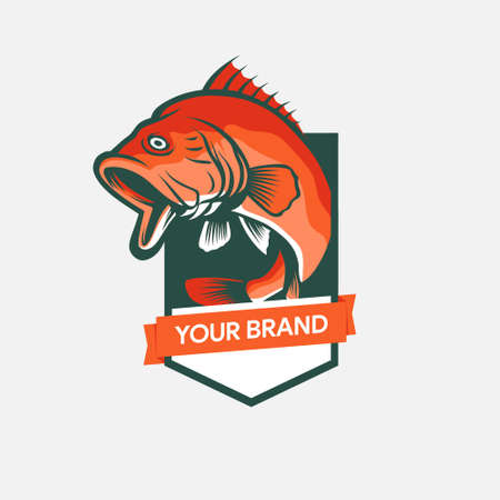 Fish logo design templateのイラスト素材