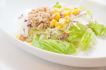 Mixed salad of corn and tunaの写真素材