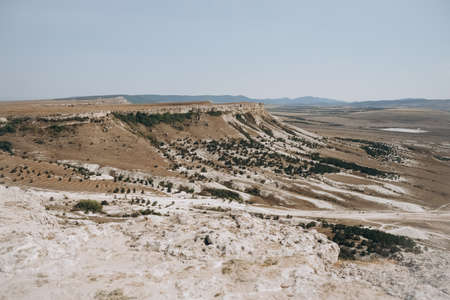 Natural Landscapes of Crimea. The white rock of Ak-Kaya.