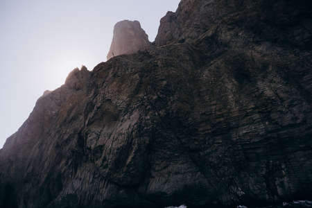 View From Black Sea On Kara Dag Mountain In Sunny Day In Summer In Kurortnoe Settlement, Crimea,...