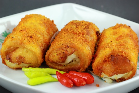 Risoles Mayonnaise is popular traditional food in Indonesiaの写真素材