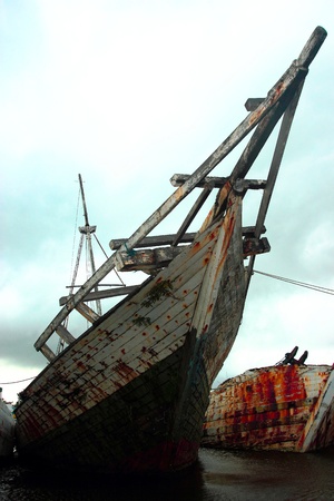 Pinisi is a traditional sailing boat from Indonesiaの写真素材