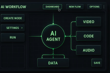 Illustration of an artificial intelligence (AI) machine learning concept.の素材