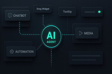 AI, Artificial Intelligence, Machine Learning, Cloud Computing and Networks Design Concept with Iconsの素材