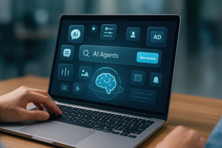 AI, Artificial intelligence and machine learning concept on the virtual screen.の素材