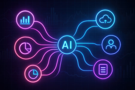 AI artificial intelligence (AI) and machine learning concept. 3D Renderingの素材