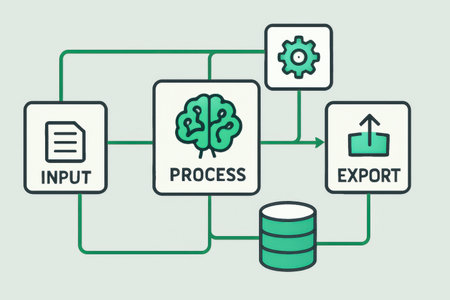 Processes concept with icons in a flat design on a light backgroundの素材