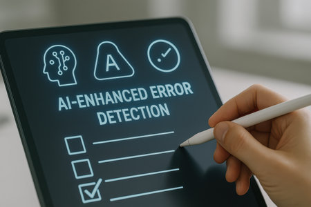 Hand holding a pen over a tablet with Alzheimer's disease concept on the screenの素材