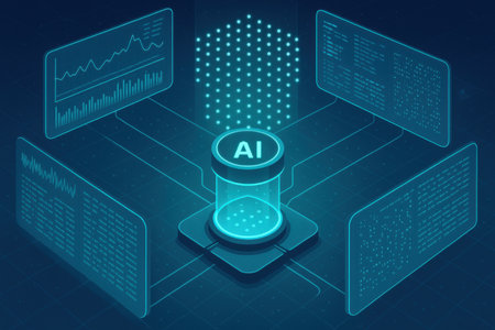 Isometric Artificial intelligence (AI) and machine learning concept. 3d vector illustration.の素材
