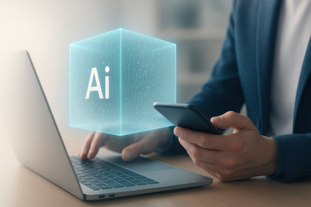 AI, Artificial intelligence, machine learning and modern computer technology concept.の素材