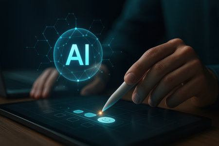 AI Artificial intelligence AI. Business, modern technology and internet concept.の素材