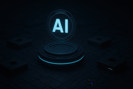 3d rendering of an artificial intelligence (AI) concept. Futuristic user interface designの素材