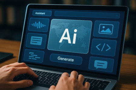 AI Artificial intelligence AI, Machine learning, neural networks and modern computer technologies.の素材