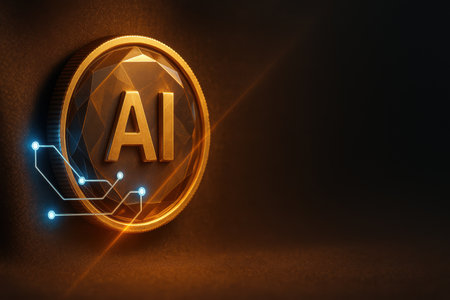 AI Artificial Intelligence (AI) concept with glowing circuit board. 3D Renderingの素材