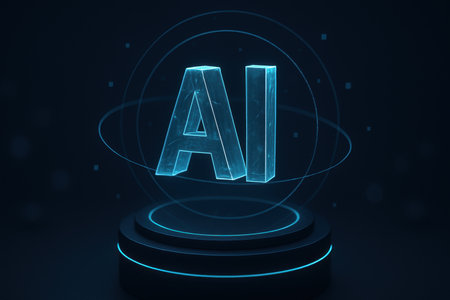 Neon alphabets on blue background, 3d renderingの素材