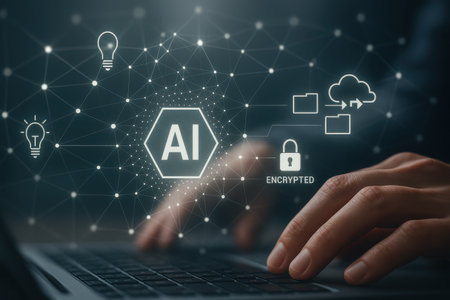 AI, Artificial intelligence, Cloud Computing and Networks concept on blurred background.の素材