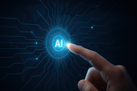 AI Artificial intelligence (AI) and machine learning concept on virtual screen.の素材