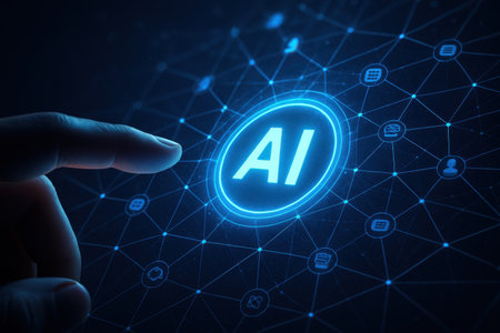 AI, Artificial intelligence, machine learning and automation concept on virtual screen.の素材