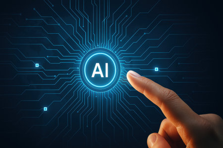 AI Artificial intelligence (AI) and machine learning concept on virtual screen.の素材