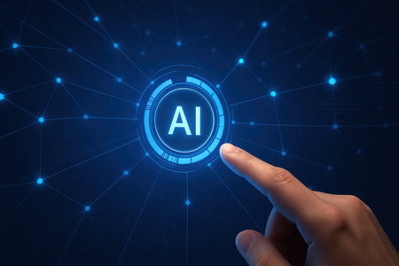 AI Artificial intelligence (AI) and machine learning concept on virtual screen.の素材