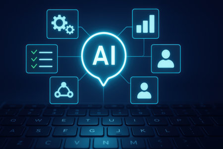 AI artificial intelligence (AI) and machine learning concept. 3D renderingの素材