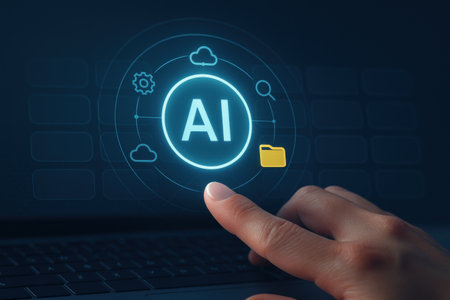 AI, Artificial intelligence, machine learning and automation concept on virtual screen.の素材