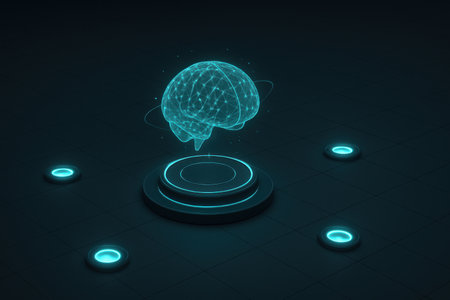 Abstract Artificial intelligence (AI), machine learning and cloud computing concept. 3D Renderingの素材