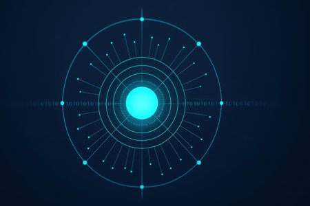 Futuristic HUD sight on a dark blue background. Vector illustrationの素材