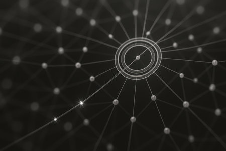 Abstract technology background. Network connection structure with dots and lines. 3D renderingの素材