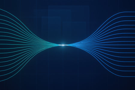 Abstract technology background with blue lines. Vector illustration for your design.の素材