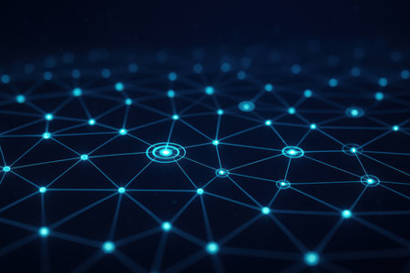 3D rendering of abstract digital background with connecting dots and lines. Network conceptの素材