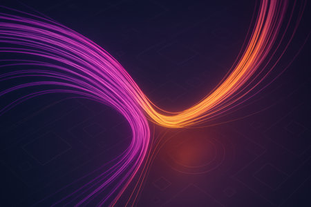 Abstract background, shiny space, futuristic wave illustration, vector eps10の素材