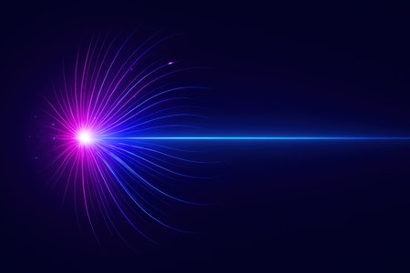 Abstract blue background with rays of light. Vector illustration for your designの素材