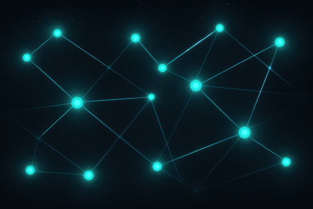 Connected lines and dots. Network connection concept. 3D renderingの素材