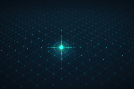 Abstract blue polygonal space low poly background with connecting dots and lines. Connection structure. 3d renderingの素材
