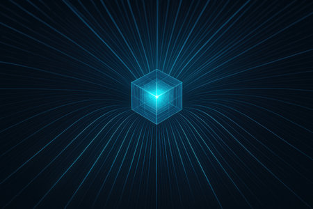 Abstract background with hexagon and rays. Vector illustration. Eps 10の素材