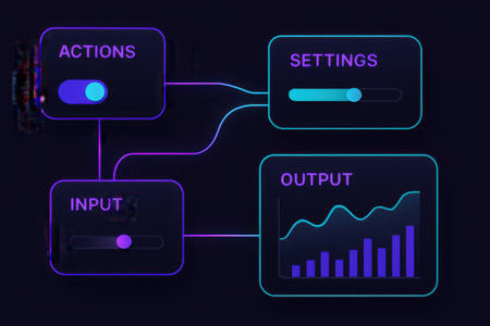 Illustration of a set of infographics elements on a dark backgroundの素材