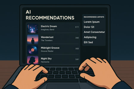 Laptop with a resume on the screen. Vector illustration in flat styleの素材