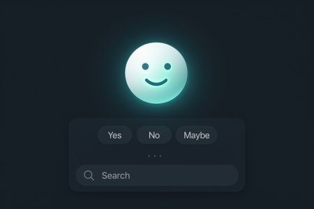 Illustration of a blue smiley emoticon on a dark backgroundの素材