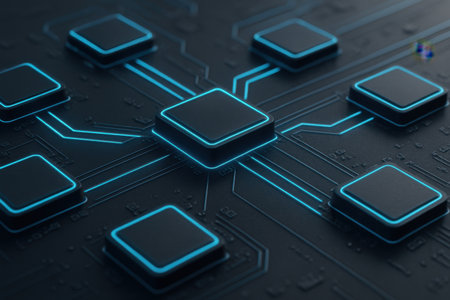 Circuit board. Technology background. 3d rendering, 3d illustration.の素材