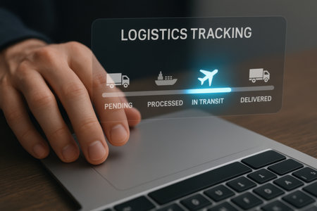 Logistics and transportation concept. Logistics and transportation. Internet and technology.の素材