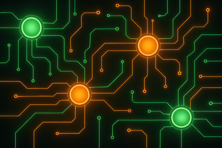 Abstract circuit board background. 3d rendering, 3d illustration.の素材