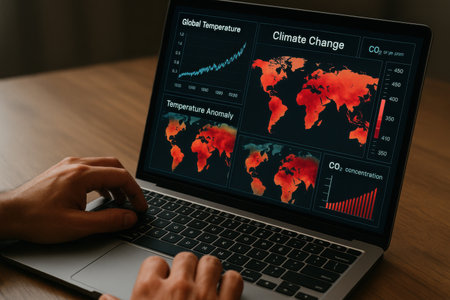 close-up view of man using laptop with online trading application on screenの素材