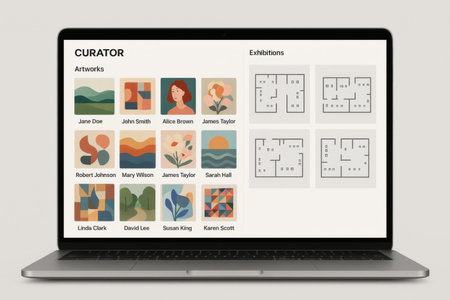 Laptop with social network app on screen. All screen graphics are made up.の素材