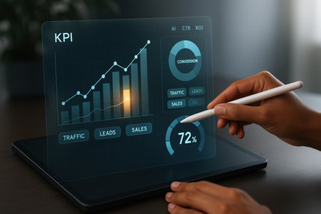 KPI Key Performance Indicator. Business and technology concept on virtual screen.の素材